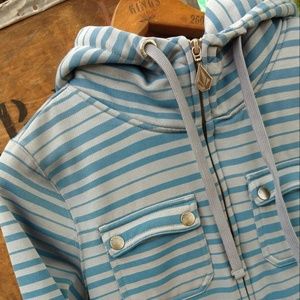 Volcom Thick Striped Zip-up Hoodie Sweatshirt sz M